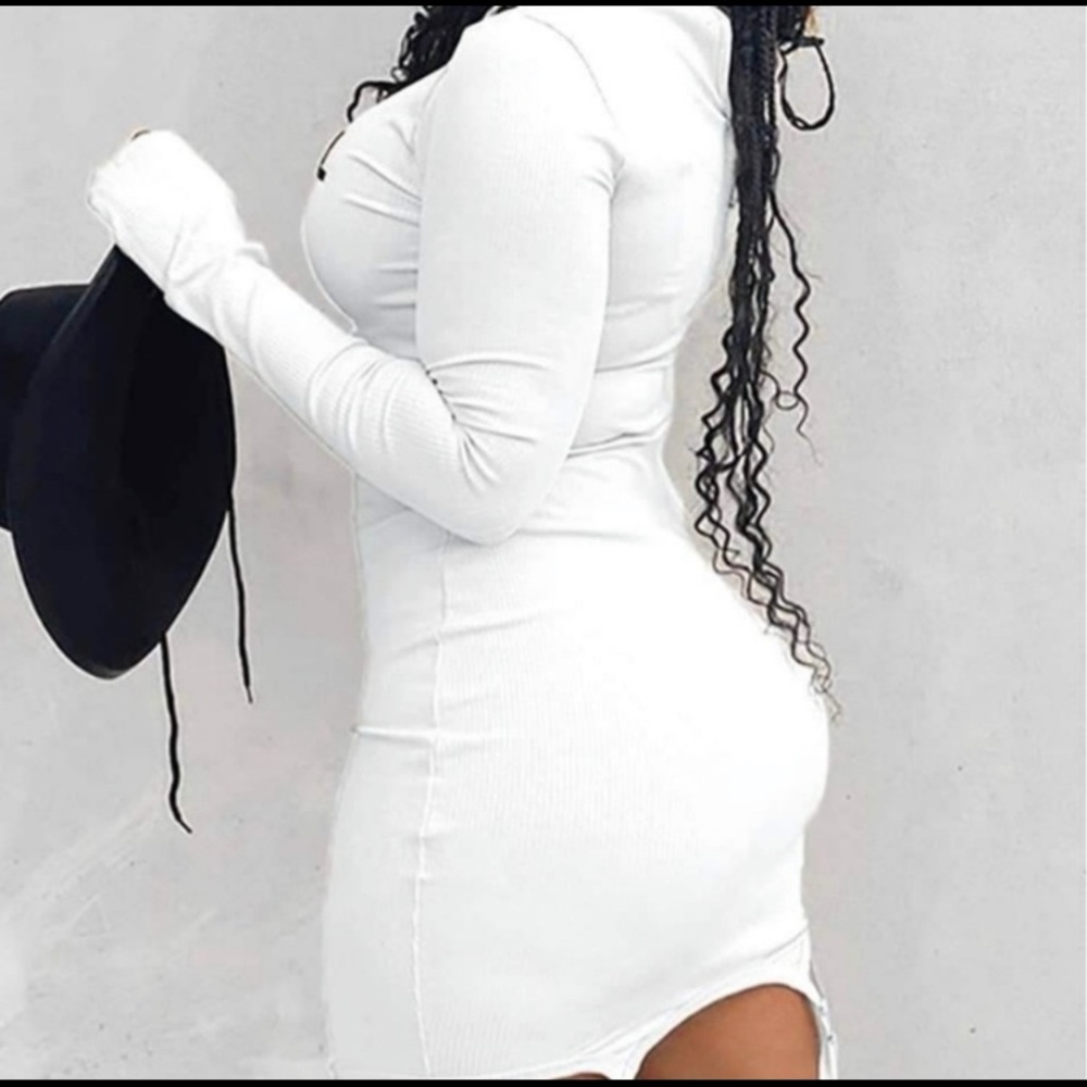 “Hot Girl” Suspender Slit Knit Sweater Dress - Picture 4 of 4